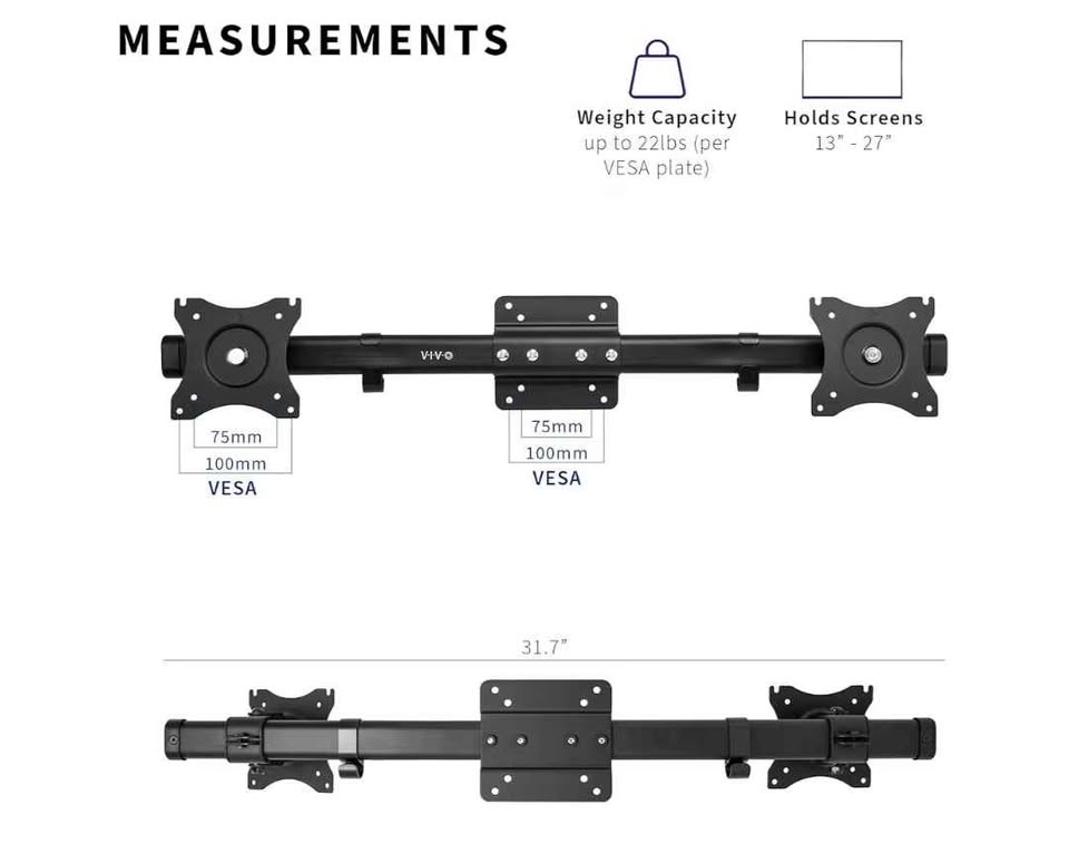 VIVO Dual Monitor VESA Bracket Adapter - photo 2