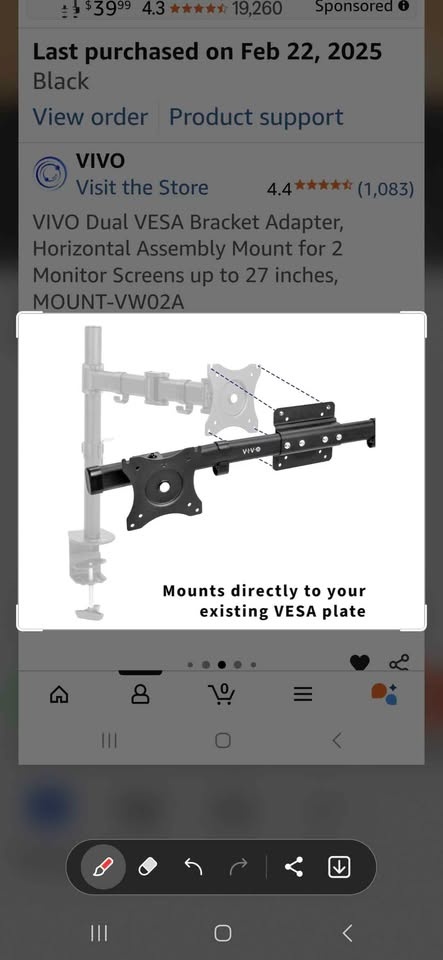 VIVO Dual Monitor VESA Bracket Adapter - photo 3