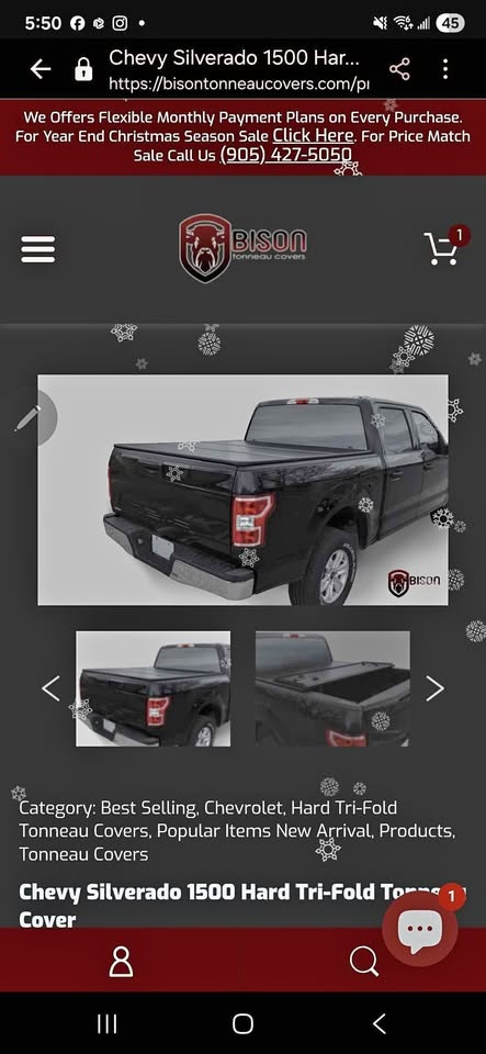 Chevy Silverado 1500 Hard Tri-Fold Tonneau Cover