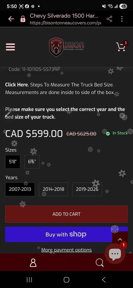 Chevy Silverado 1500 Hard Tri-Fold Tonneau Cover - photo 2