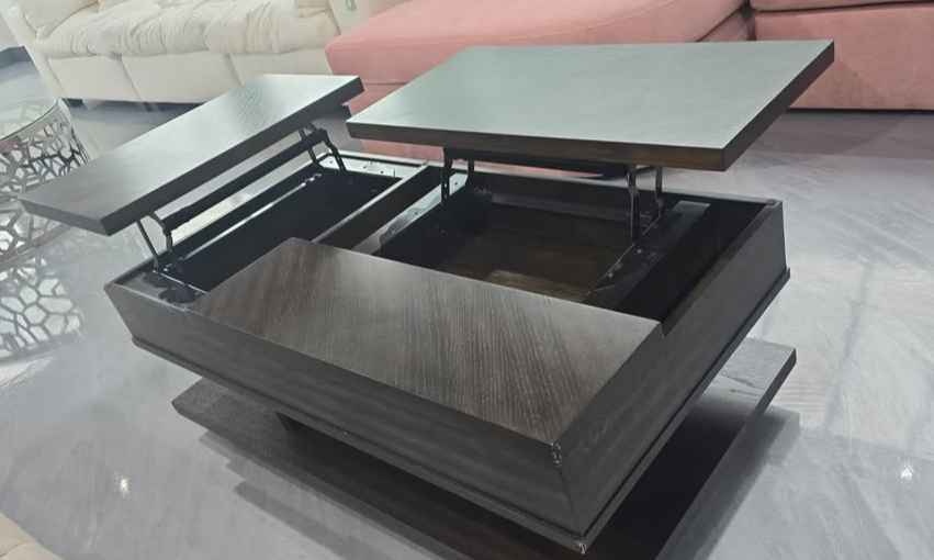 Solid Wood 2-Section LIFT-TOP Coffee Table - Black - photo 4