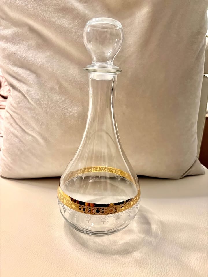 Glass Decanter Gold Pattern Stopper - photo 2