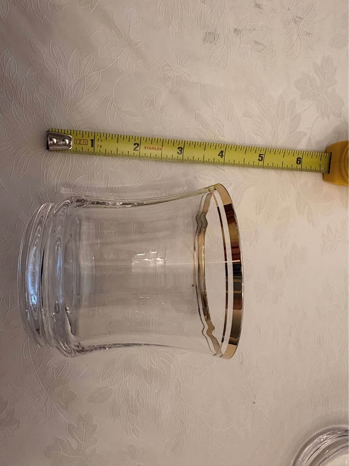 Set of 6 Gold Rim Glasses 3.5" Tall - photo 4