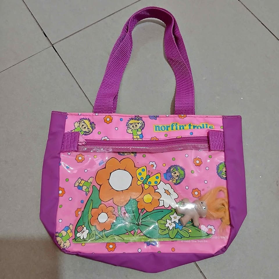 Vintage 1992 Norfin Trolls PVC tote bag