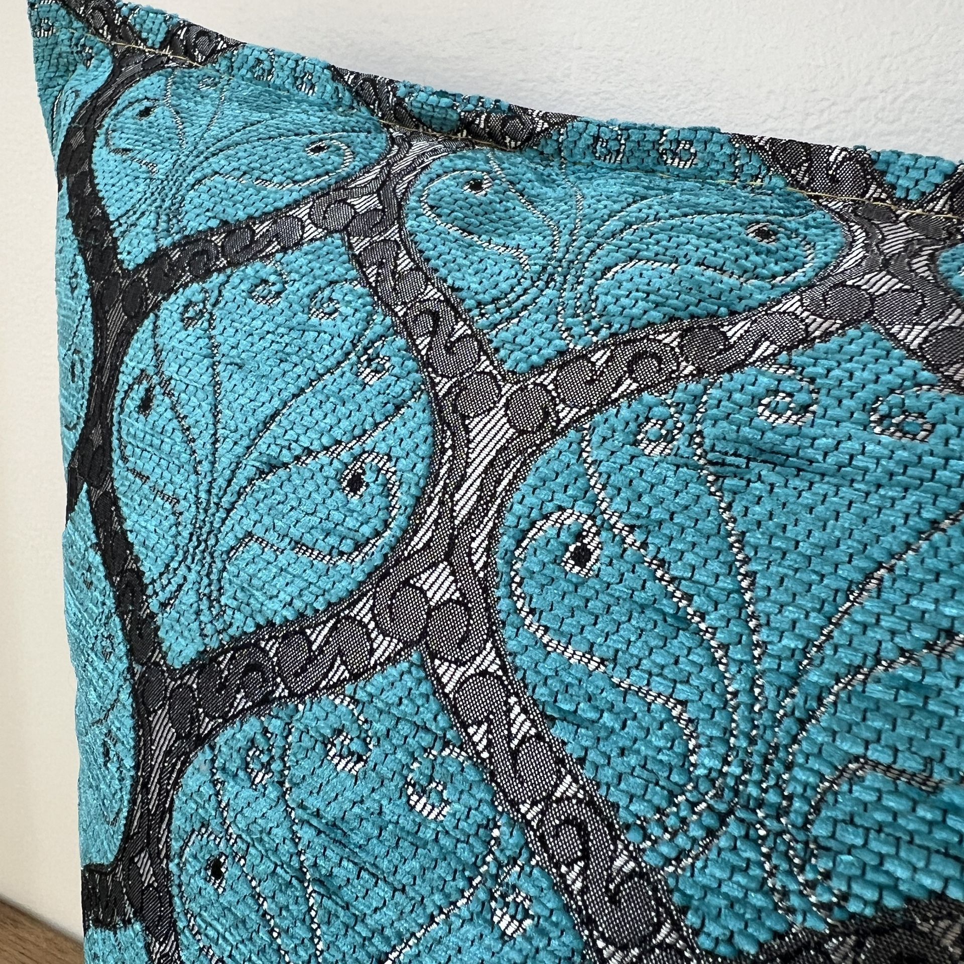 Turquoise Turkish Kilim Pillow Cover - photo 4