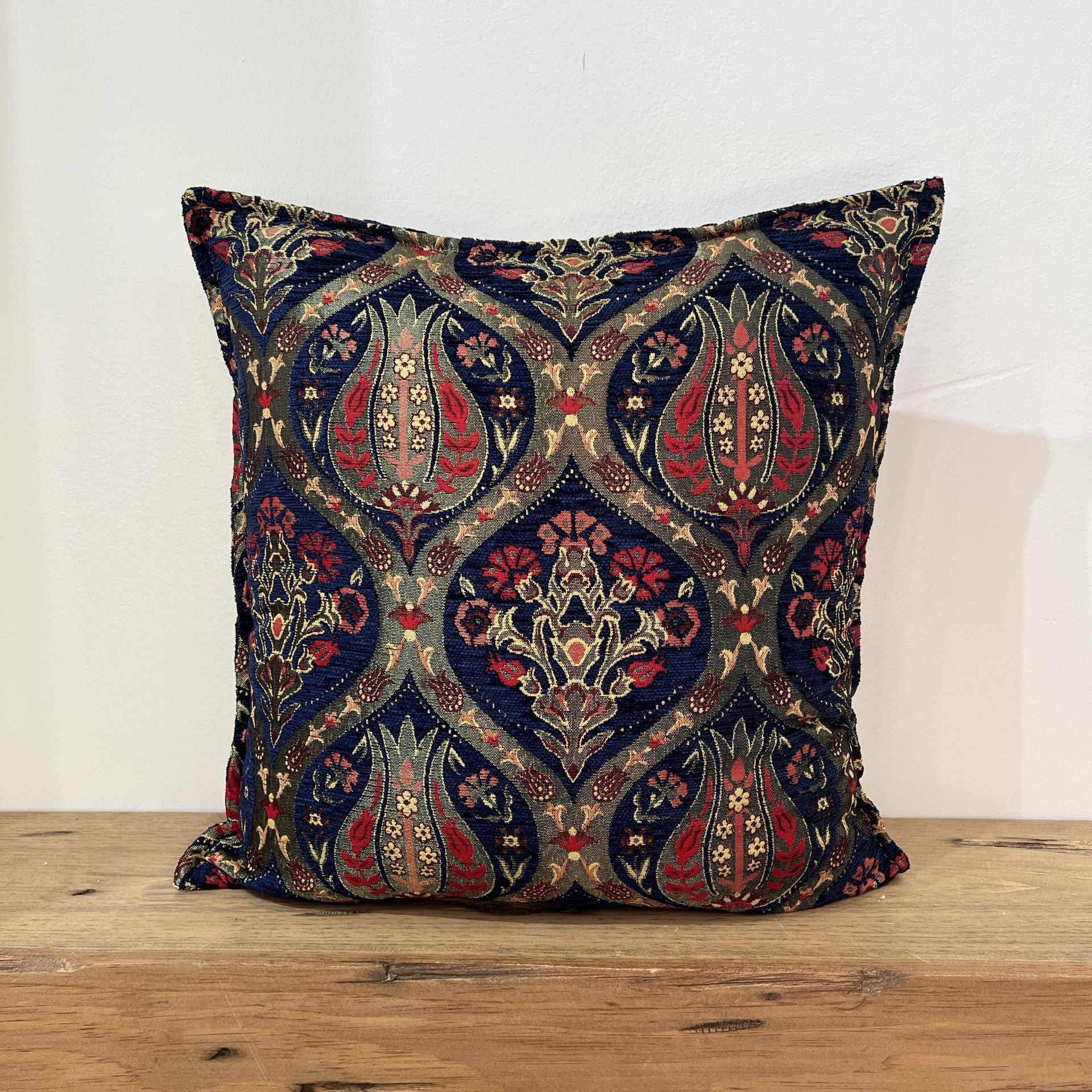 Dark Blue Turkish Kilim Pillow Cover
