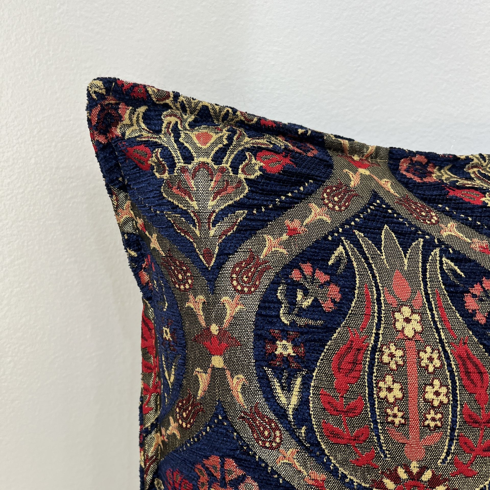 Dark Blue Turkish Kilim Pillow Cover - photo 2