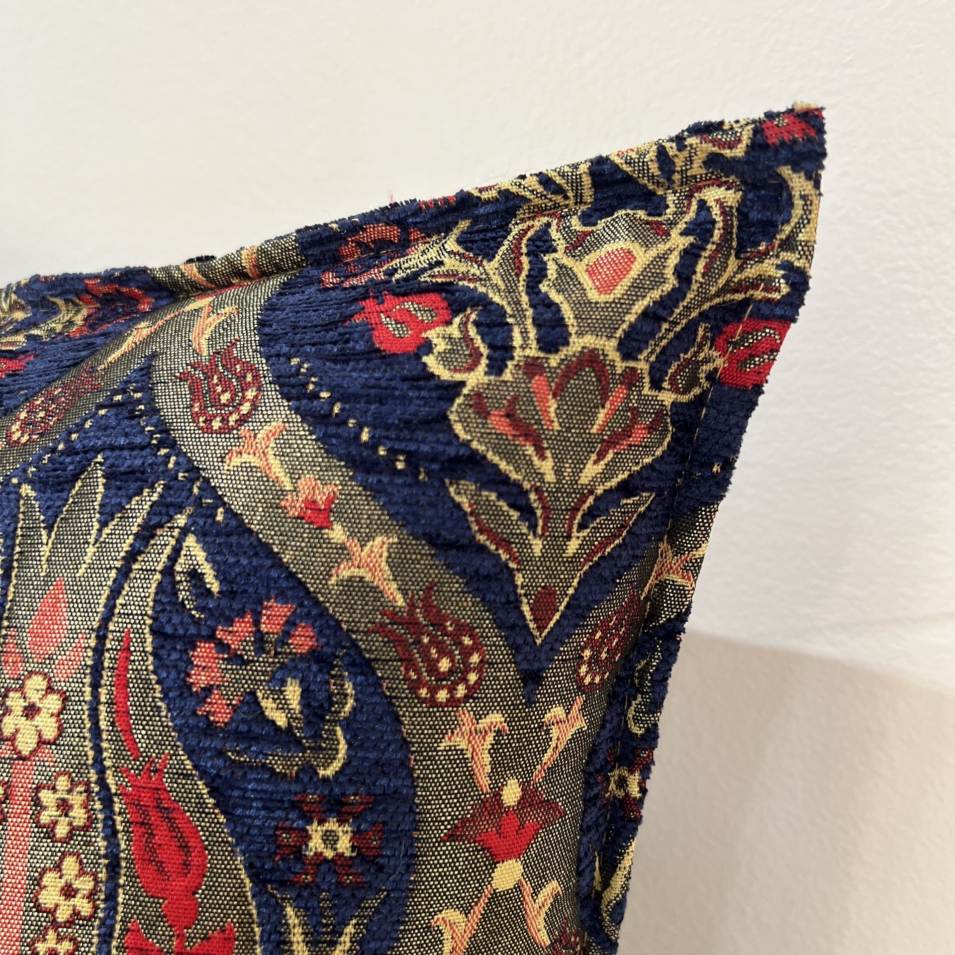 Dark Blue Turkish Kilim Pillow Cover - photo 3