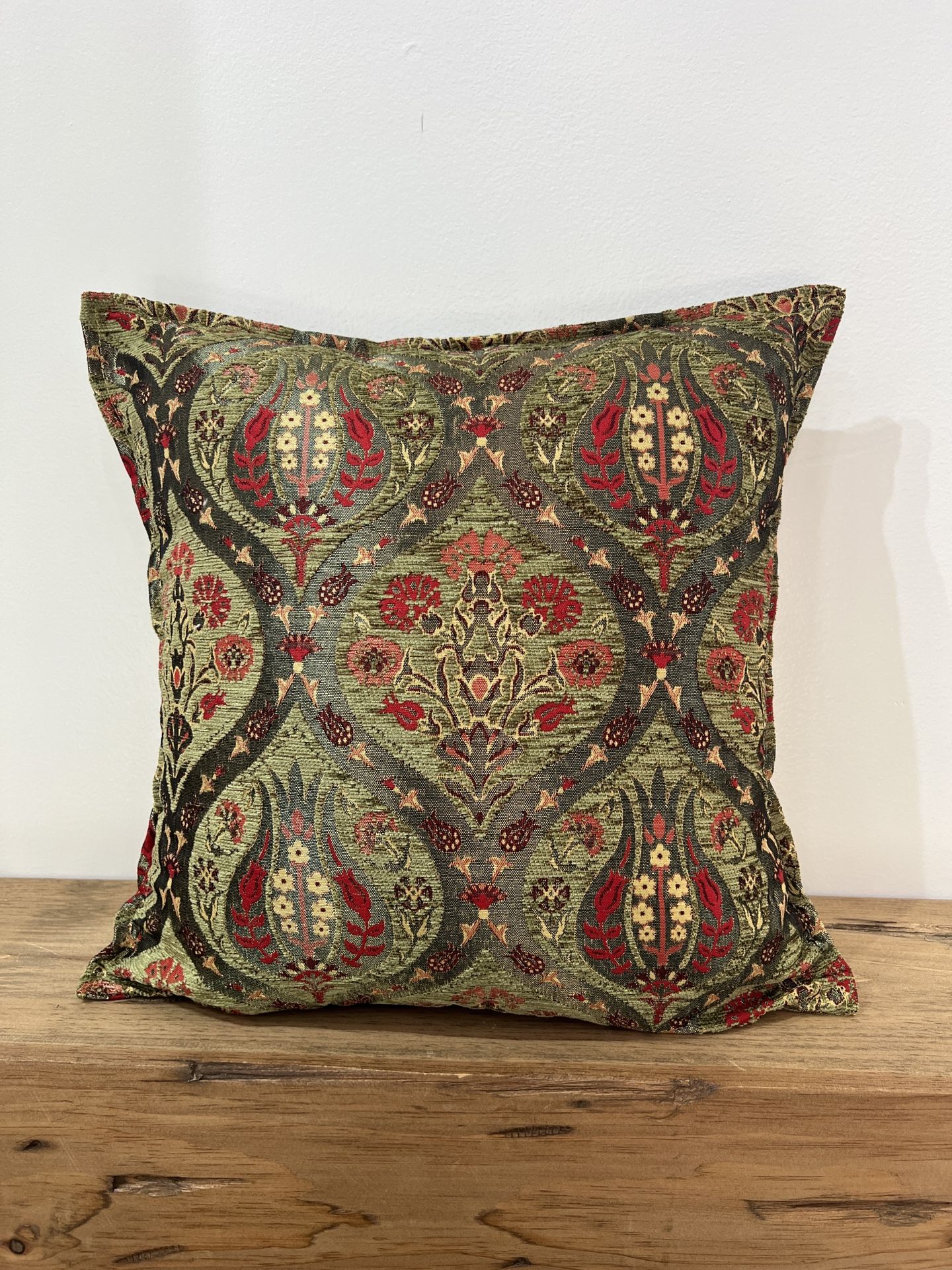 Green Turkish Kilim Pillow Case