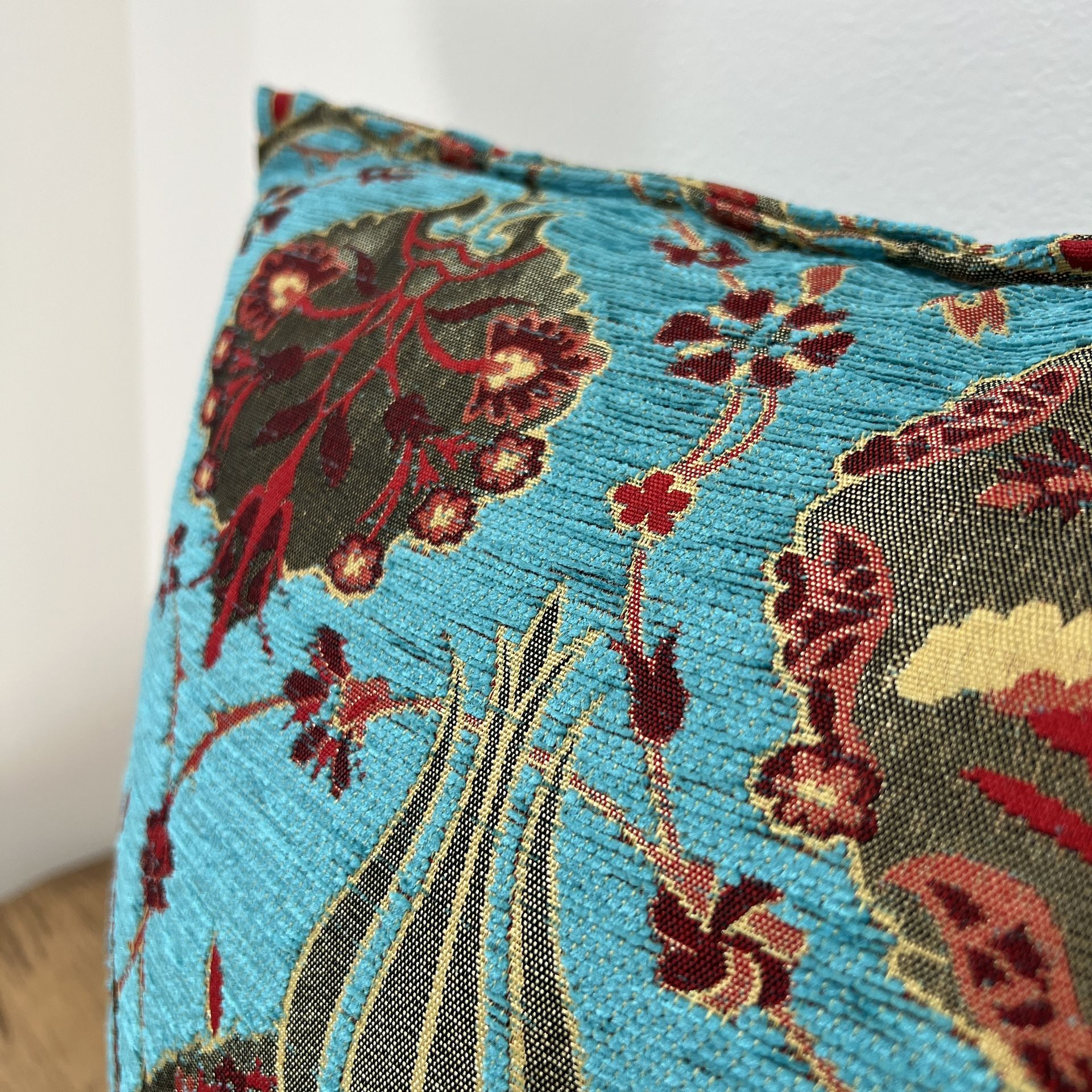 Kilim Pillow Cover Turquoise Tulip Patterns - photo 4