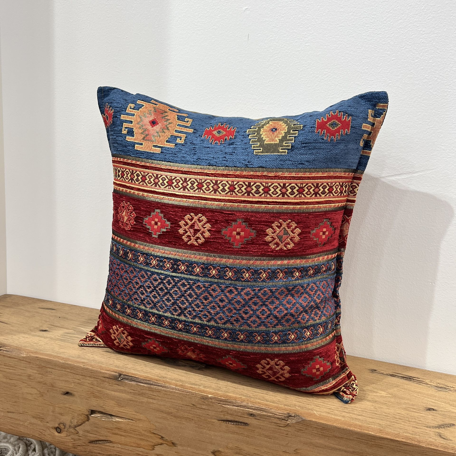 Chenille Kilim Pillow Cover: Boho Geometric Accent - photo 2