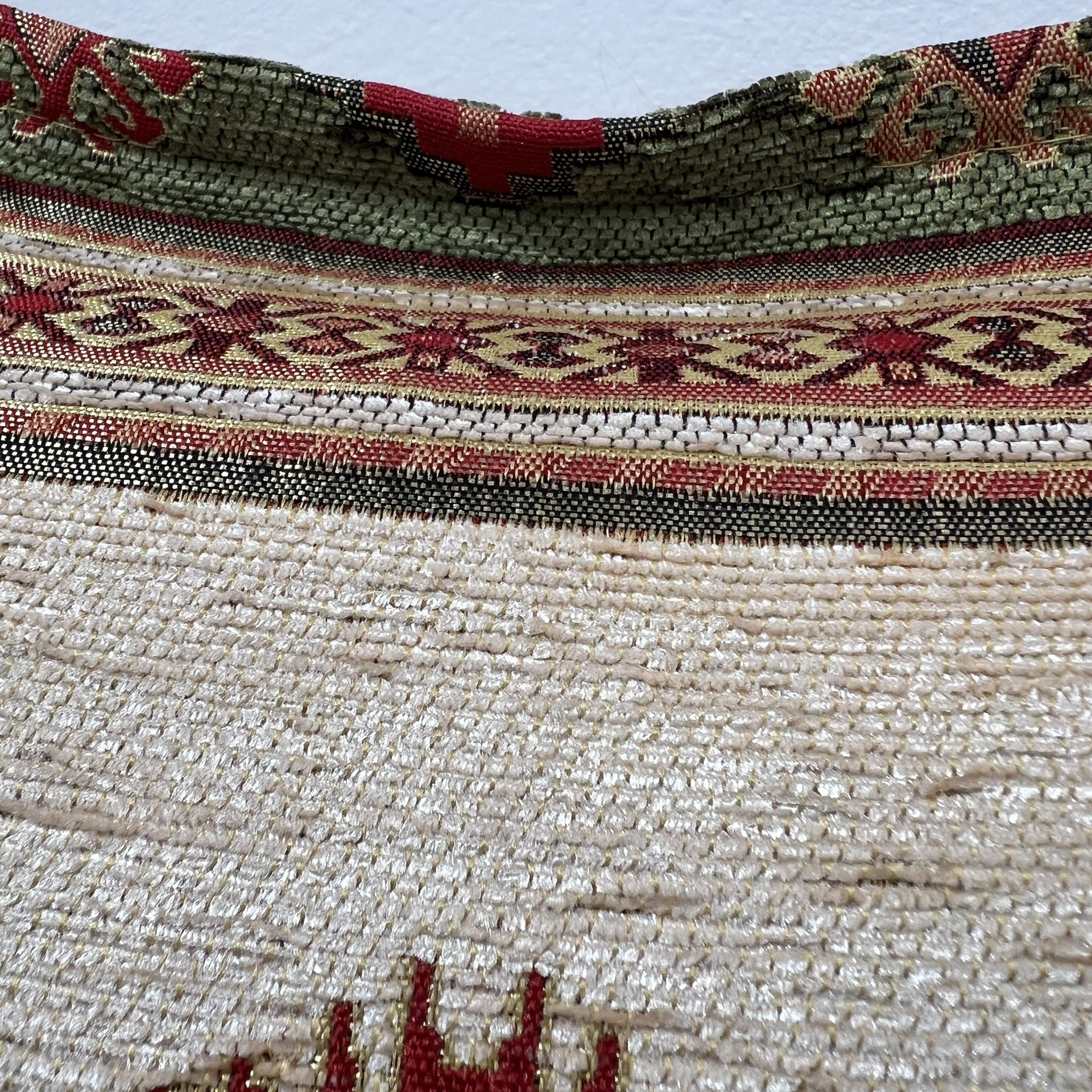 Woven Kilim Pillow Cover: Green Southwestern Boho Cushion (18-20 - photo 5