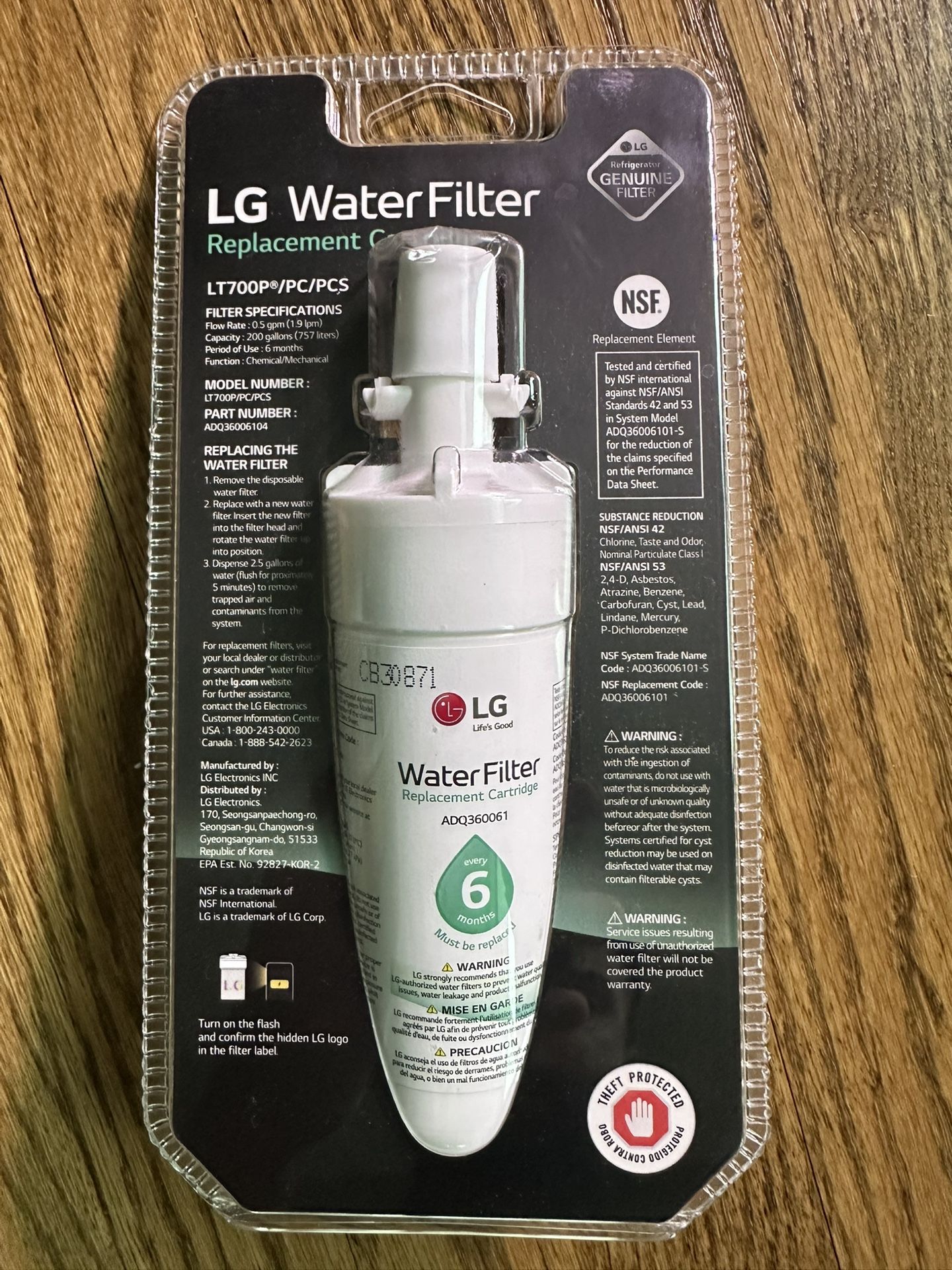 LG Water Filter LT700P/PC/PCS