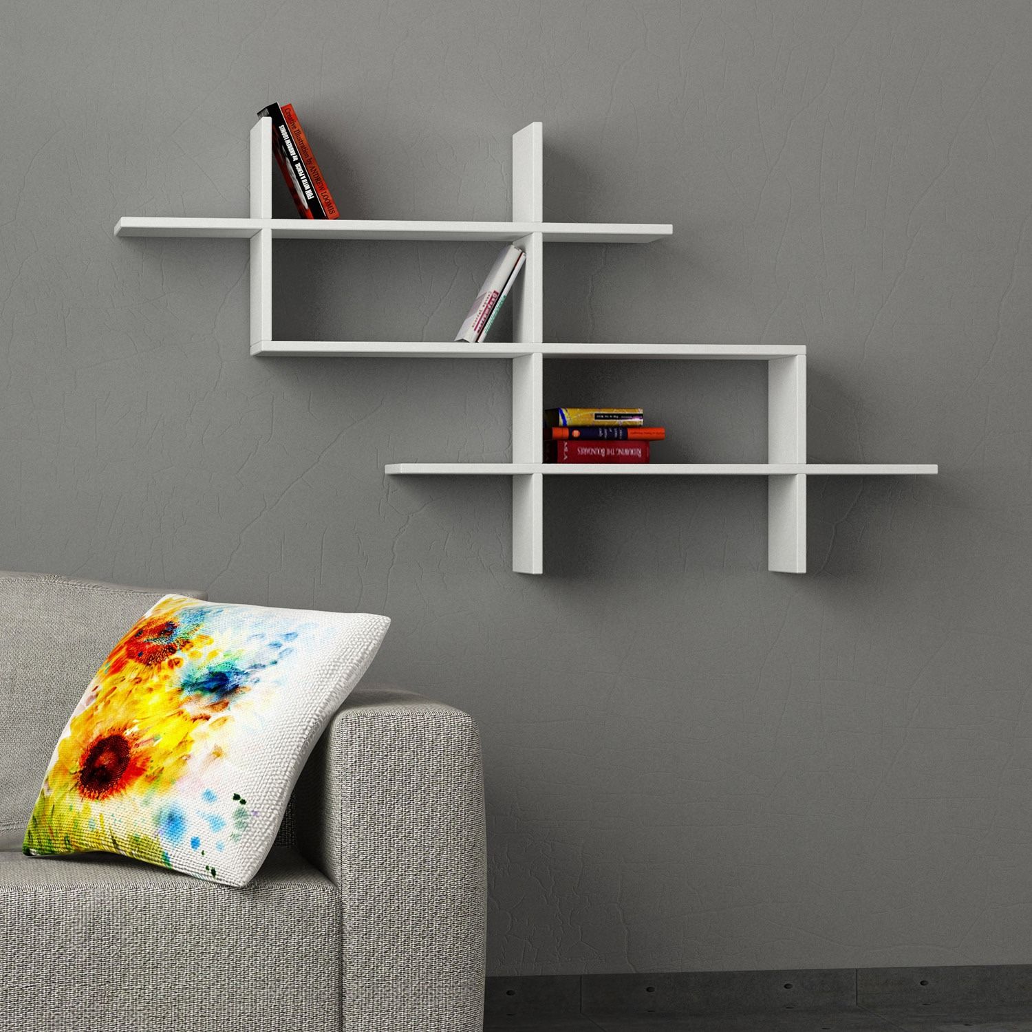 Brand New White Bookshelf / Wall Shelf
