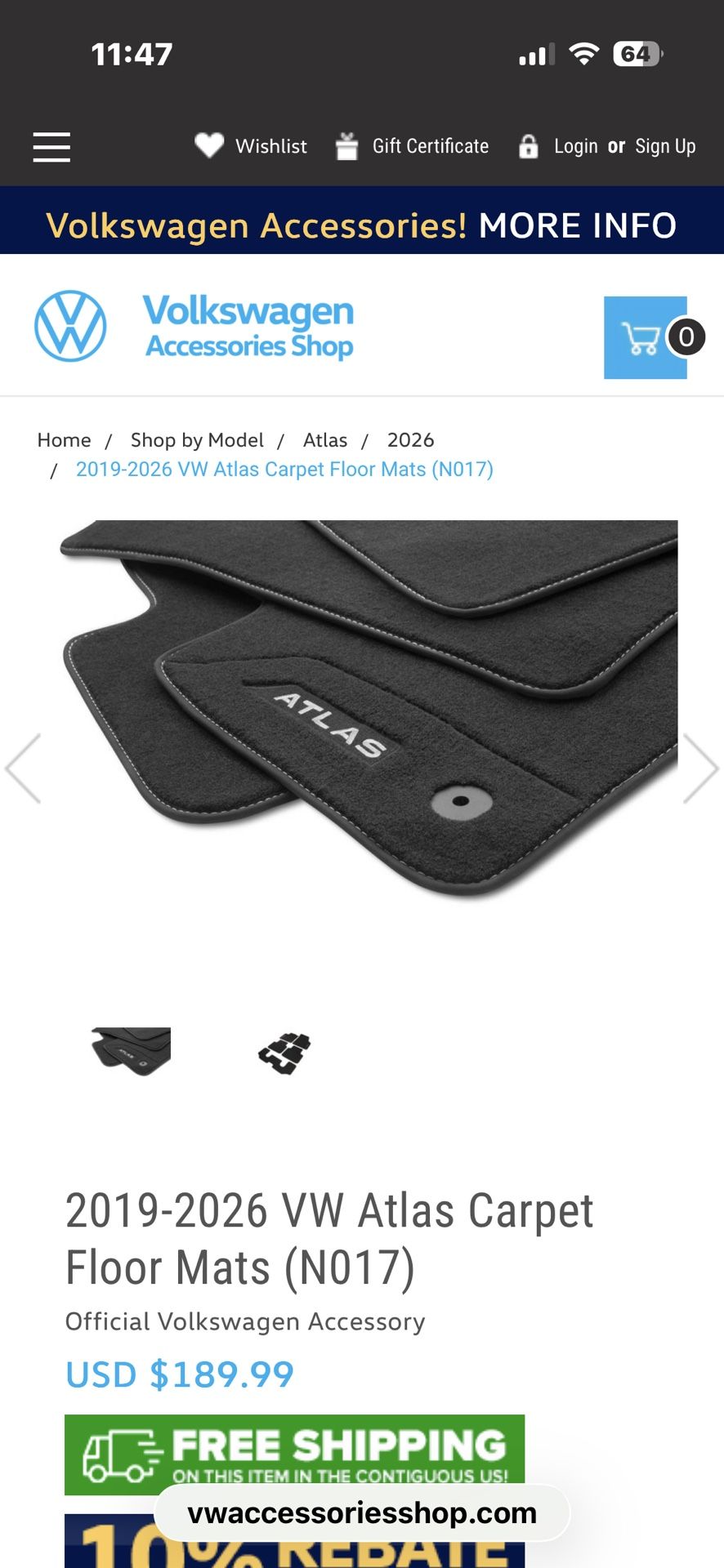 Volkswagen Atlas Mats (Original Brand New) - photo 5