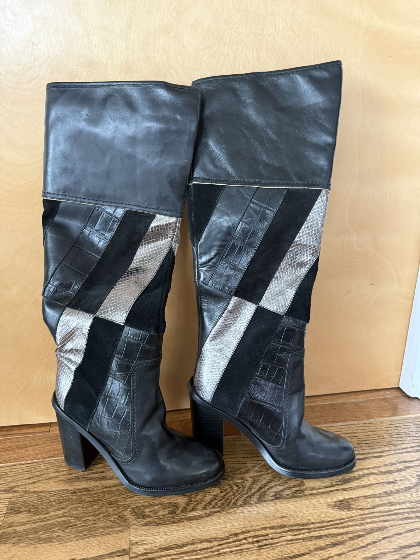 Aldo Knee-high Leather Boots Size 6.5 - photo 5