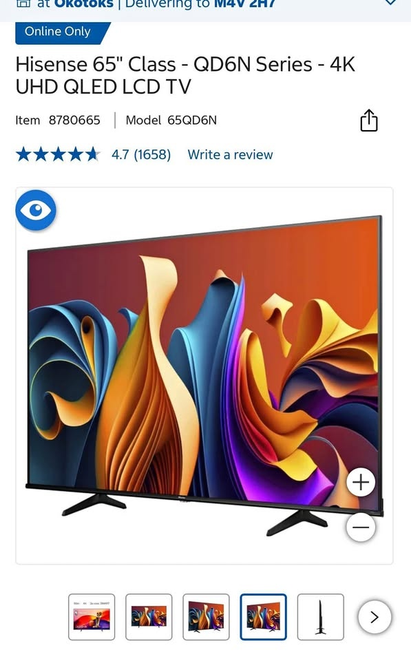 Hisense 65" QD6N Series 4K UHD QLED LCD TV