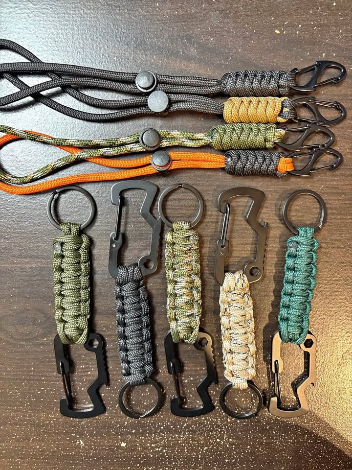 9 pieces Paracord Keychains