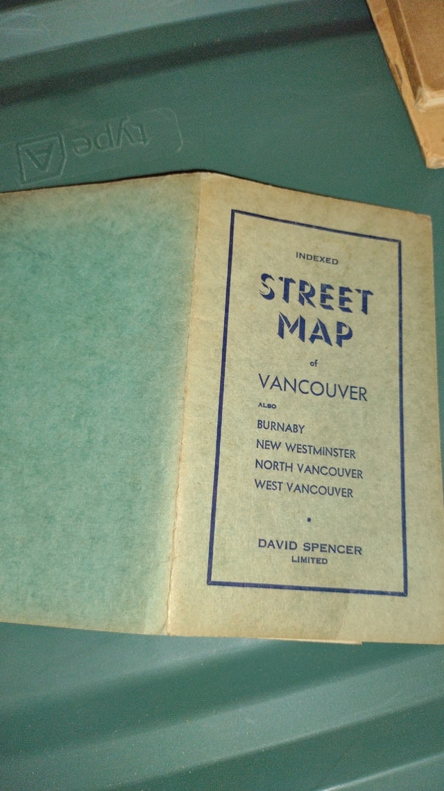 Vancouver Street Map 1937