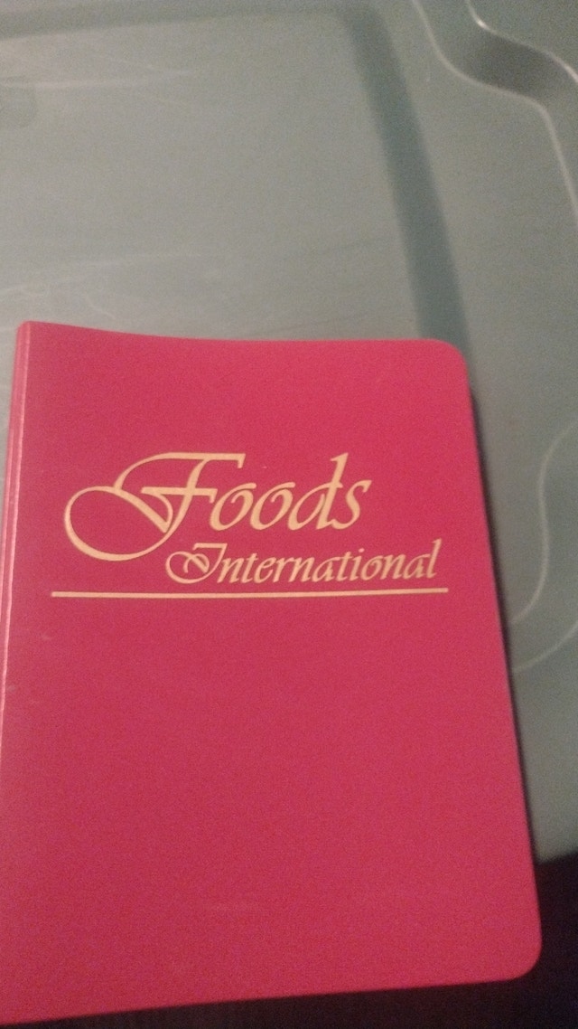 Vintage Foods International Binder Cookbook - Pink/Red Cover