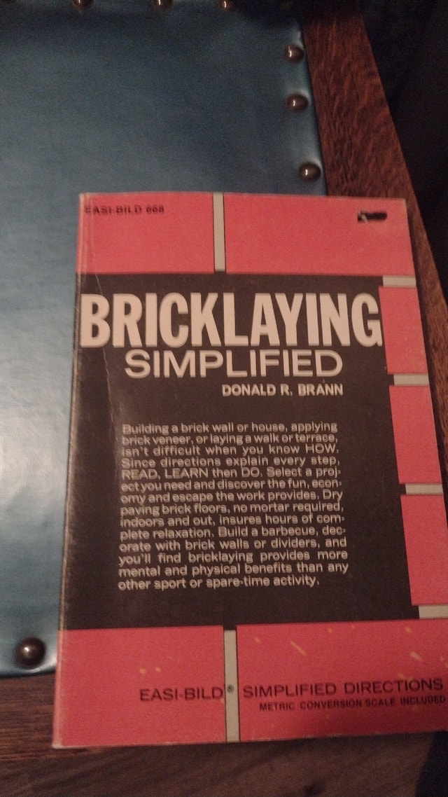 Bricklaying Simplified Book by Donald R. Brann