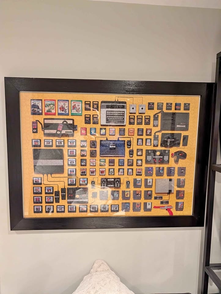 Retro Video Games 1000 pc Jigsaw Puzzle + Frame