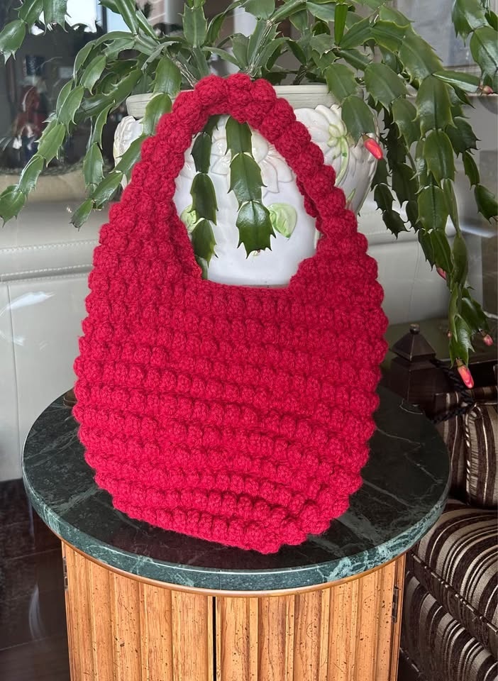 ❤️ Red Bubble Crochet Bag Handmade Red Bubble Bag – Timeless & S - photo 3