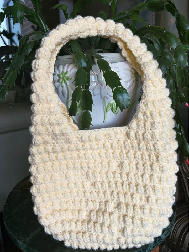 💛 Butter Yellow Bubble Crochet Bag