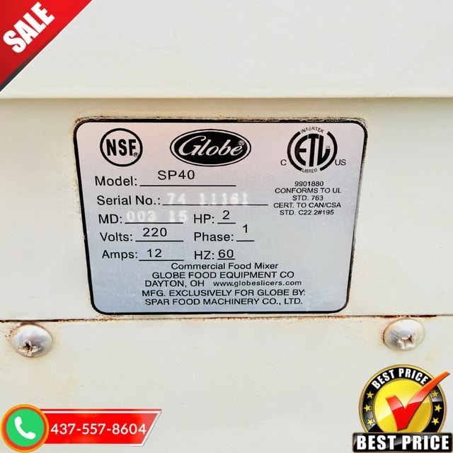 Commercial Globe 40 Quart Dough Mixer - Like New - photo 4