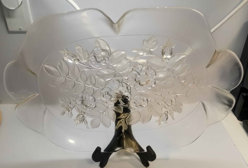 Vintage MIKASA Bianca Oval Platter - West Germany Crystal - photo 2