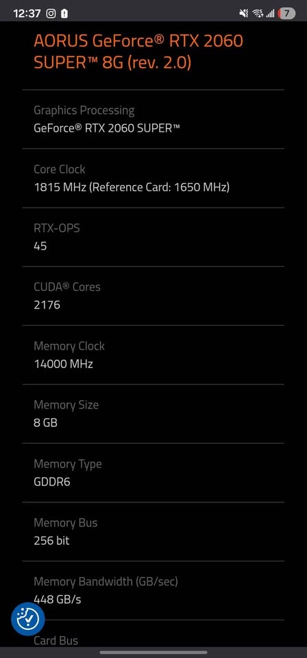 Gigabyte RTX 2060 Super 8GB VRAM Graphics Card - photo 5