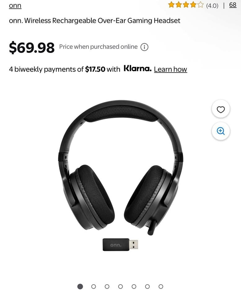 Onn. Wireless Gaming Headset 2.4GHz - Open Box
