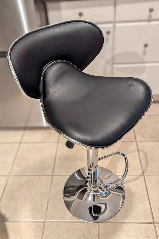 Adjustable Black Bar Stool – Chrome Base thumbnail