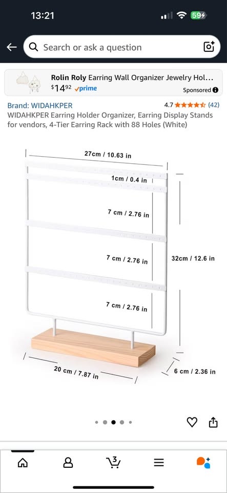 Earring organizer hanger - photo 2