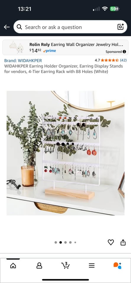 Earring organizer hanger - photo 4