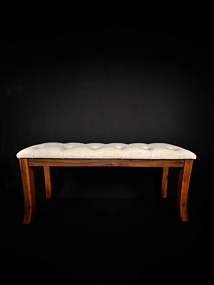 Wood Legs Bench - 4 Colors Available