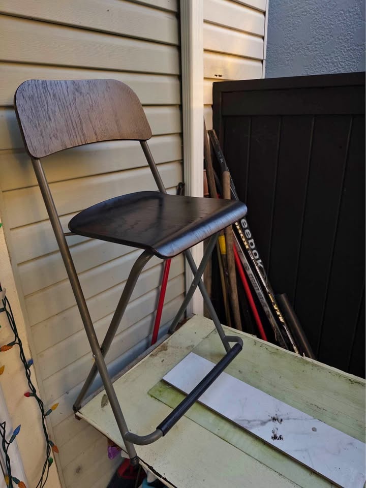IKEA Franklin Bar Stool - Brown/Black/Silver