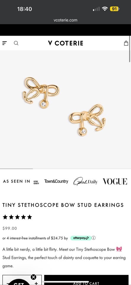 Necklace and Earring Bow Stethoscope Set - photo 4