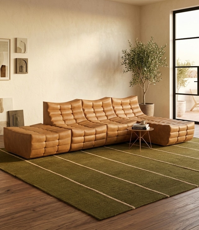 Rove Concepts Tanner Modular Leather Sectional - Like New - photo 2