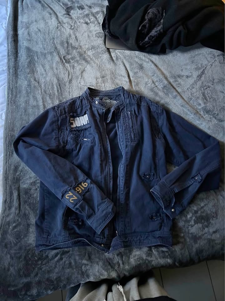 Navy Patched Jacket