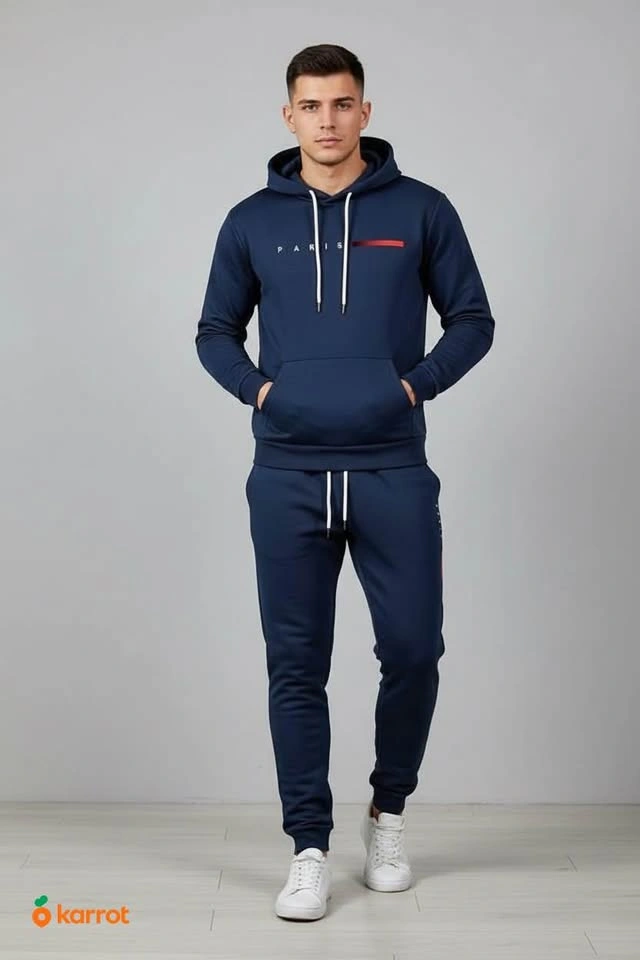 Men drawstring hoodie set 2pc - photo 2