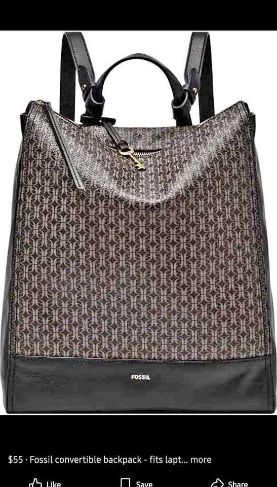 Fossil convertible backpack - fits laptop.