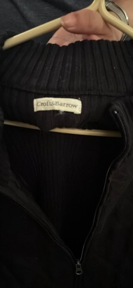 Croft & Barrow Black Full Zip Mock Neck Sweater/ Jacket - photo 3