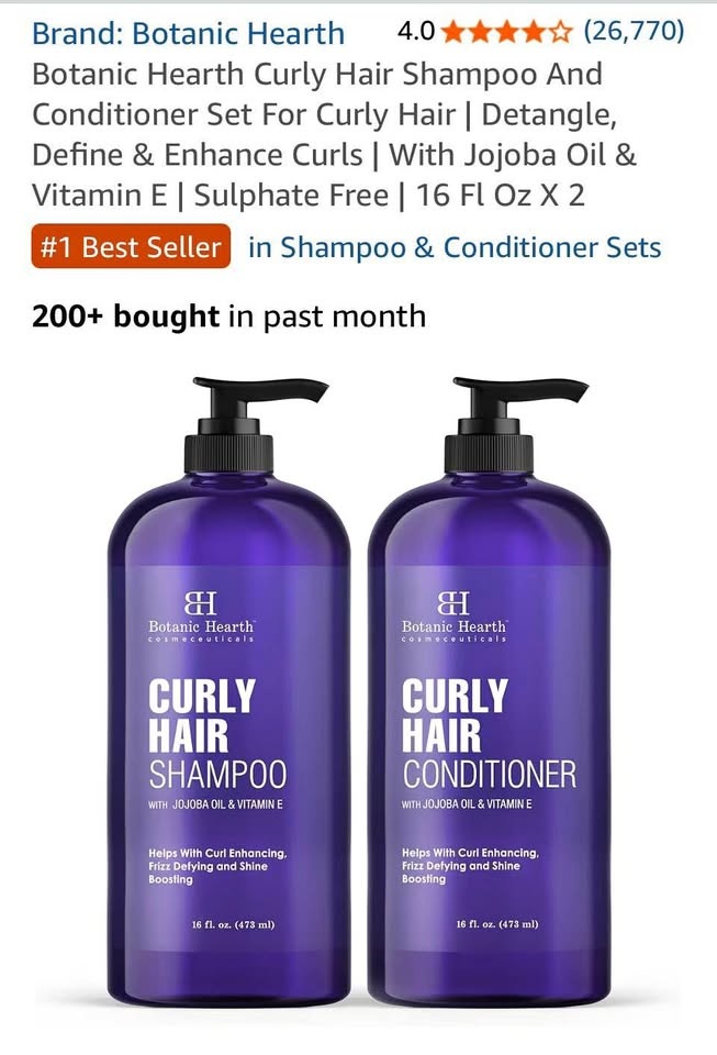 Botanic Hearth Curly Hair Shampoo & Conditioner Set