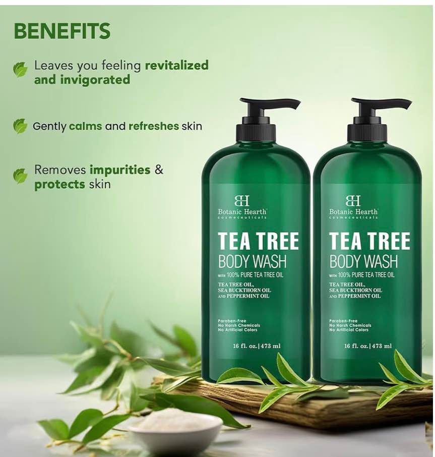 Botanic Hearth Tea Tree Body Wash 2 Pack 16 fl oz - photo 4