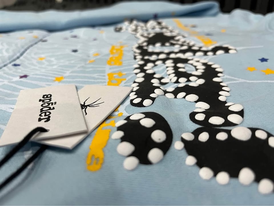 Sp5der Light Blue Spider Web Hoodie M - photo 3