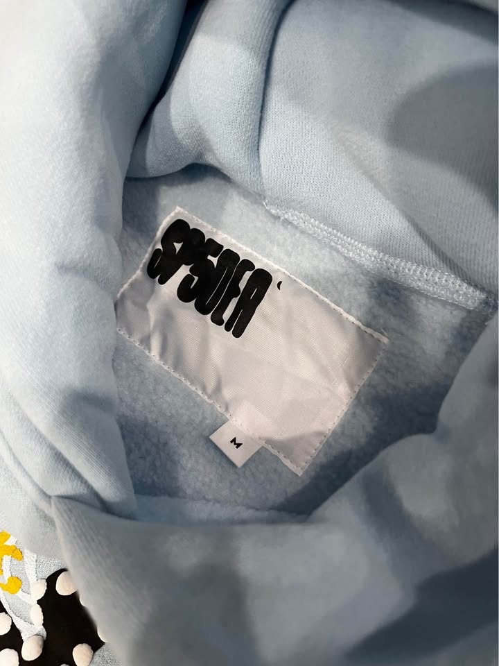 Sp5der Light Blue Spider Web Hoodie M - photo 4