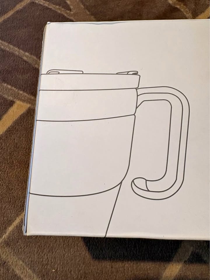New Black Coffee & Tea Mug with Lid and Metal Straw