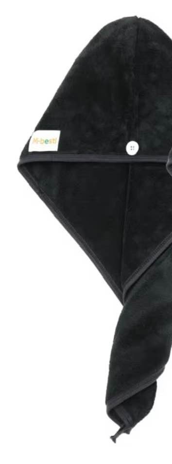 Black Microfiber Hair Towel Wrap - photo 3