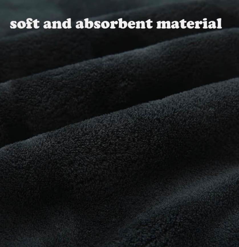 Black Microfiber Hair Towel Wrap - photo 4